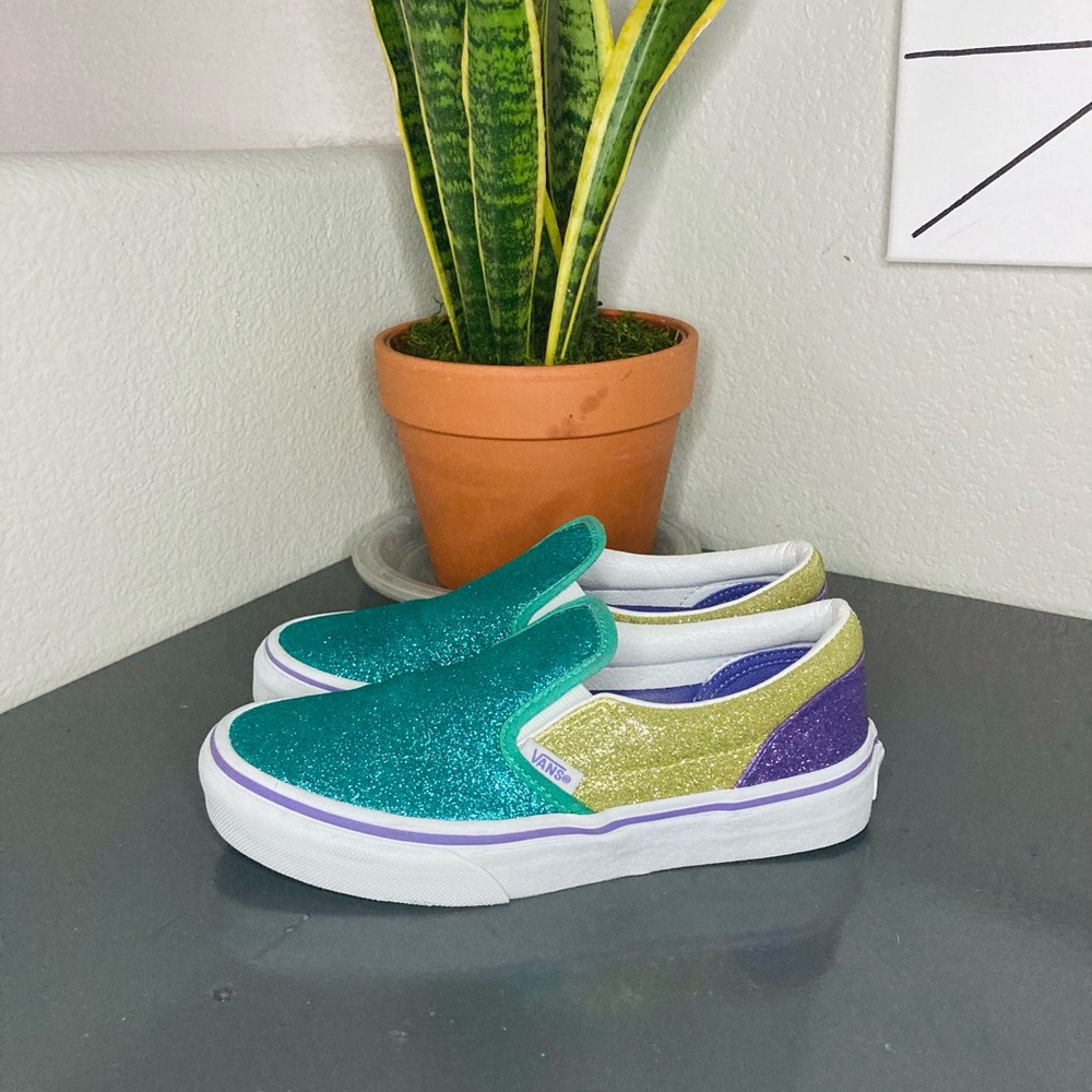 Kids Vans Purple,Gold & Teal.